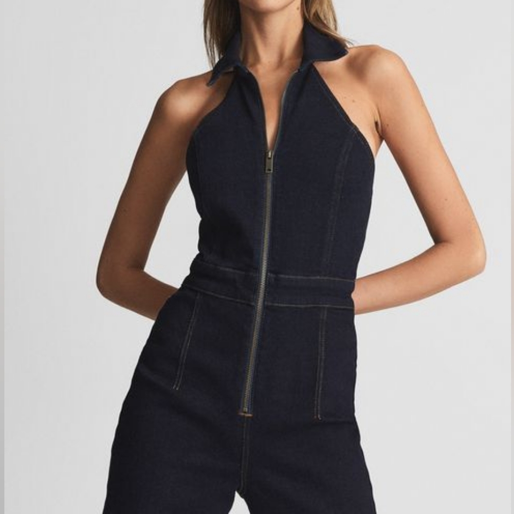 NWT REISS | Pennie Denim Jumpsuit - Picture 11 of 13